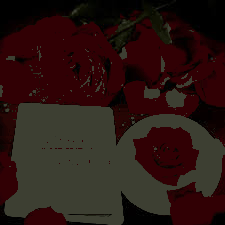 Czerwone rozsypane płatki róż miłej niedzieli